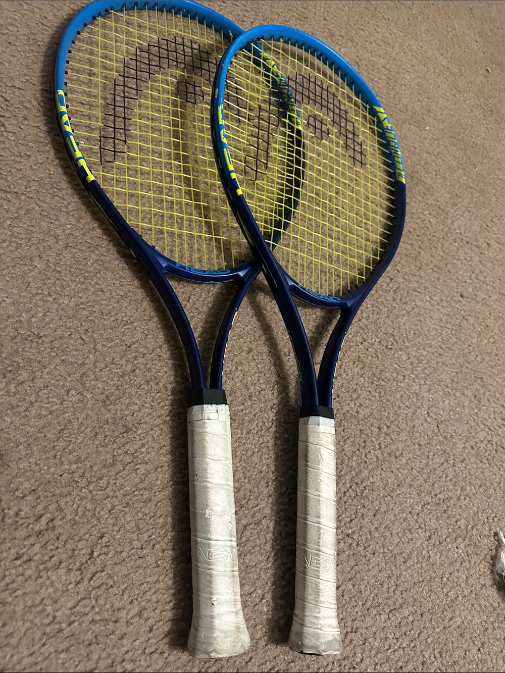 Head Men's Tennis Rackets Blue with Neon Yellow Strings - Pair